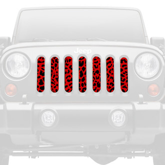 Dirty Acres® - 1-Pc Cheetah Style Red Perforated Main Grille