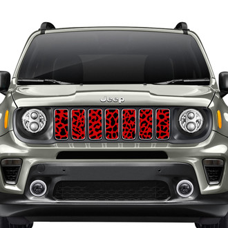 Dirty Acres® - 1-Pc Cheetah Style Red Perforated Main Grille