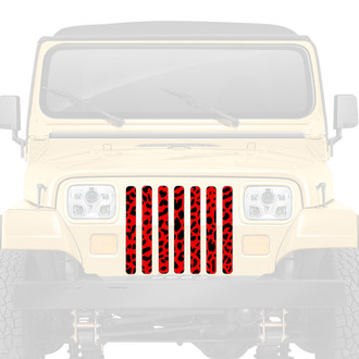 Dirty Acres® - 1-Pc Cheetah Style Red Perforated Main Grille