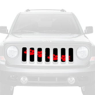 Dirty Acres® - 1-Pc Puppy Paw Prints Style Red Perforated Main Grille