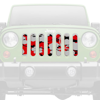 Dirty Acres® - 1-Pc Red Hawaiian Hibiscus Style Perforated Main Grille