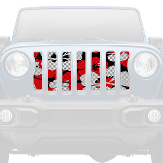 Dirty Acres® - 1-Pc Red Hawaiian Hibiscus Style Perforated Main Grille