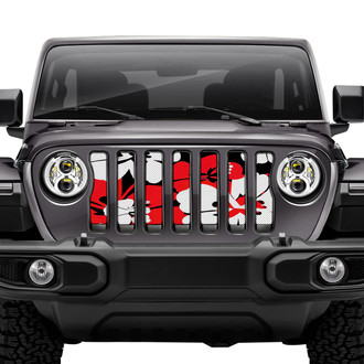 Dirty Acres® - 1-Pc Red Hawaiian Hibiscus Style Perforated Main Grille
