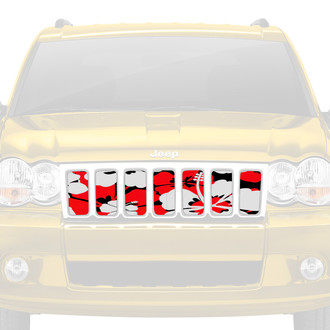 Dirty Acres® - 1-Pc Red Hawaiian Hibiscus Style Perforated Main Grille