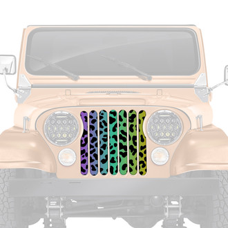 Dirty Acres® - 1-Pc Cheetah Style Rainbow Perforated Main Grille