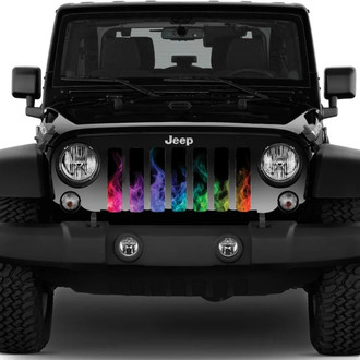 Dirty Acres® - 1-Pc Rainbow Flames Style Perforated Main Grille