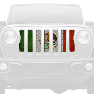 Dirty Acres® - 1-Pc Rustic Mexico Flag Style Perforated Main Grille