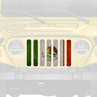 Dirty Acres® - 1-Pc Rustic Mexico Flag Style Perforated Main Grille