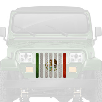 Dirty Acres® - 1-Pc Rustic Mexico Flag Style Perforated Main Grille