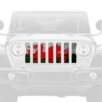 Dirty Acres® - 1-Pc Rustic Welsh Dragon Flag Style Perforated Main Grille