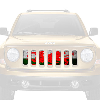 Dirty Acres® - 1-Pc Rustic Welsh Dragon Flag Style Perforated Main Grille