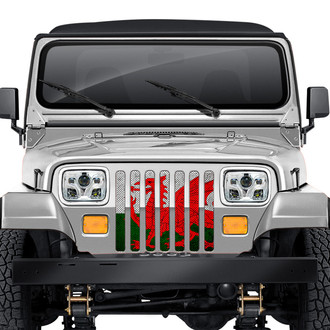 Dirty Acres® - 1-Pc Rustic Welsh Dragon Flag Style Perforated Main Grille