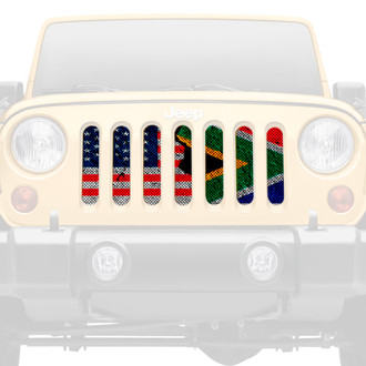 Dirty Acres® - 1-Pc South Africa American Flag Style Perforated Main Grille