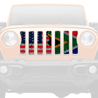 Dirty Acres® - 1-Pc South Africa American Flag Style Perforated Main Grille