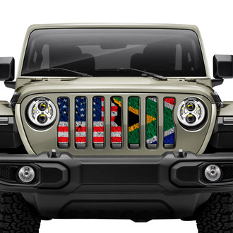 Dirty Acres® - 1-Pc South Africa American Flag Style Perforated Main Grille