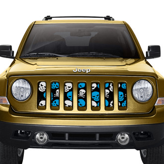 Dirty Acres® - 1-Pc Skulls Style Blue Perforated Main Grille