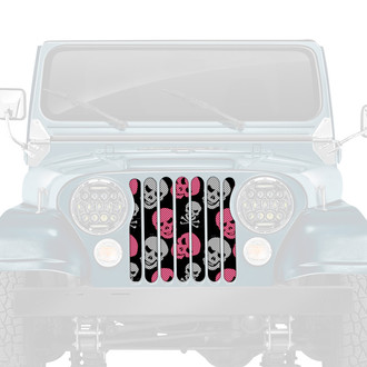 Dirty Acres® - 1-Pc Skulls Style Baby Pink Perforated Main Grille
