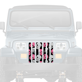 Dirty Acres® - 1-Pc Skulls Style Baby Pink Perforated Main Grille
