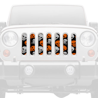 Dirty Acres® - 1-Pc Skulls Style Orange Perforated Main Grille