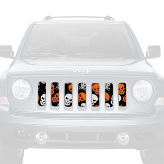 Dirty Acres® - 1-Pc Skulls Style Orange Perforated Main Grille