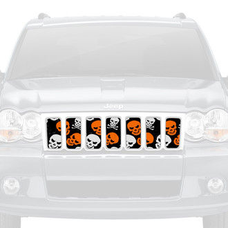 Dirty Acres® - 1-Pc Skulls Style Orange Perforated Main Grille