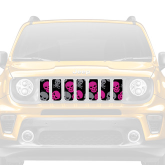 Dirty Acres® - 1-Pc Skulls Style Purple/Gray Perforated Main Grille