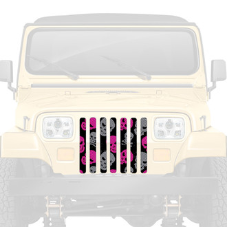 Dirty Acres® - 1-Pc Skulls Style Purple/Gray Perforated Main Grille