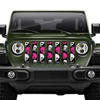 Dirty Acres® - 1-Pc Skulls Style Pink Perforated Main Grille
