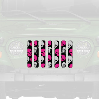 Dirty Acres® - 1-Pc Skulls Style Pink Perforated Main Grille