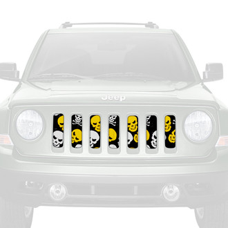 Dirty Acres® - 1-Pc Skulls Style Yellow Perforated Main Grille