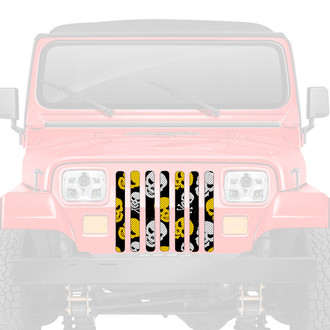 Dirty Acres® - 1-Pc Skulls Style Yellow Perforated Main Grille