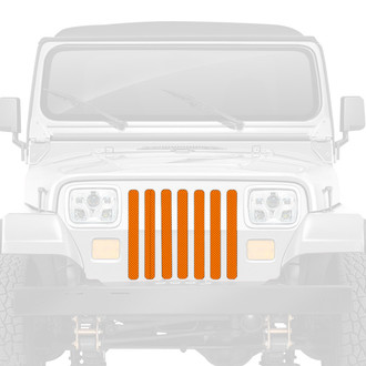 Dirty Acres® - 1-Pc Solid Color Style Orange Perforated Main Grille