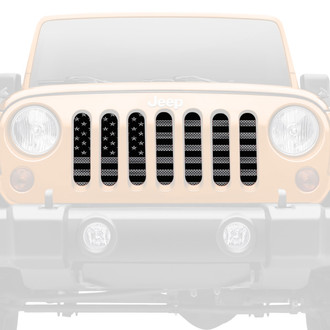 Dirty Acres® - 1-Pc American Stealth Tactical Style Black/Gray Perforated Main Grille
