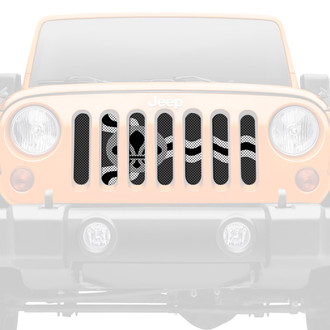 Dirty Acres® - 1-Pc St. Louis Tactical Flag Style Black/Gray/White Perforated Main Grille