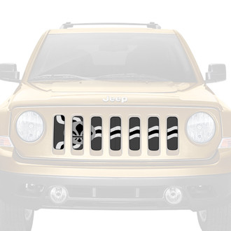 Dirty Acres® - 1-Pc St. Louis Tactical Flag Style Black/Gray/White Perforated Main Grille