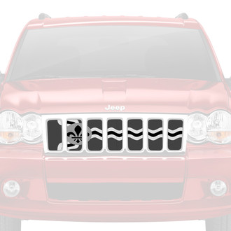 Dirty Acres® - 1-Pc St. Louis Tactical Flag Style Black/Gray/White Perforated Main Grille