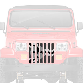 Dirty Acres® - 1-Pc St. Louis Tactical Flag Style Black/Gray/White Perforated Main Grille