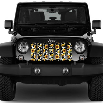 Dirty Acres® - 1-Pc Sunflower Cow Print Style Perforated Main Grille