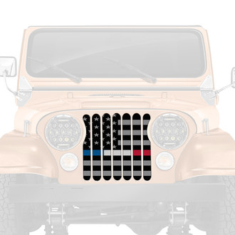 Dirty Acres® - 1-Pc American Tactical Back the Blue, White and Red Style Perforated Main Grille