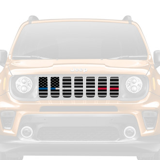 Dirty Acres® - 1-Pc American Tactical Back the Blue, White and Red Style Perforated Main Grille