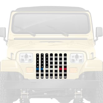 Dirty Acres® - 1-Pc American Tactical Back the Blue, White and Red Style Perforated Main Grille