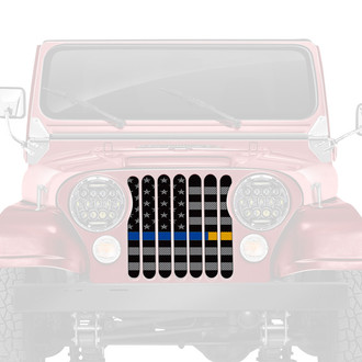 Dirty Acres® - 1-Pc American Tactical Back the Blue and Gold Style Perforated Main Grille