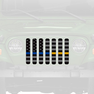 Dirty Acres® - 1-Pc American Tactical Back the Blue and Gold Style Perforated Main Grille