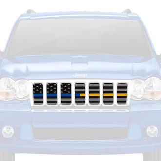 Dirty Acres® - 1-Pc American Tactical Back the Blue and Gold Style Perforated Main Grille