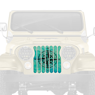 Dirty Acres® - 1-Pc Teal Compass Style Perforated Main Grille