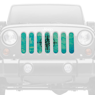 Dirty Acres® - 1-Pc Teal Compass Style Perforated Main Grille