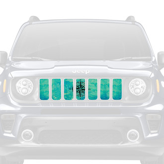 Dirty Acres® - 1-Pc Teal Compass Style Perforated Main Grille