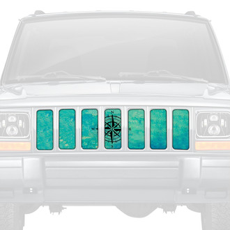 Dirty Acres® - 1-Pc Teal Compass Style Perforated Main Grille