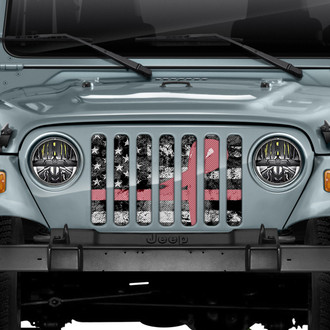 Dirty Acres® - 1-Pc Dirty Grace Tactical Pink Ribbon Style Perforated Main Grille