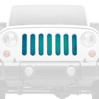 Dirty Acres® - 1-Pc Fleck Style Bright Teal Perforated Main Grille